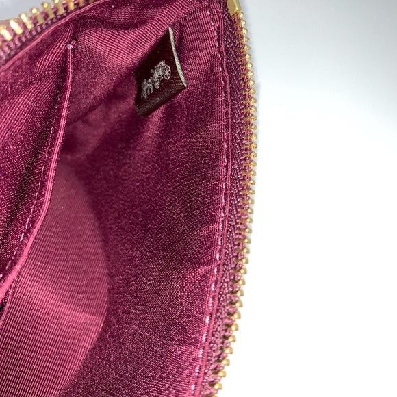 Coach Corner Zip Wristlet - Dark Berry - Picture 7 of 8
